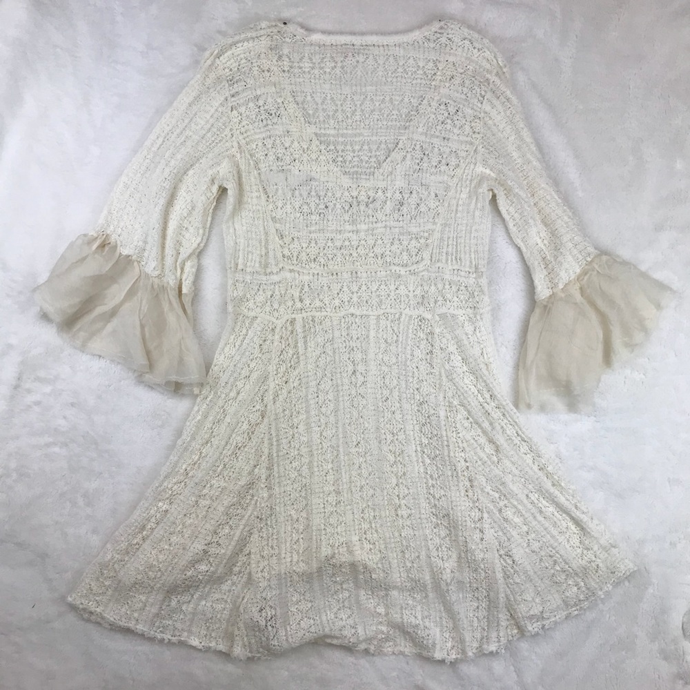 🌸NWOT Free People Cream Studded Crochet Dress - Picture 3 of 5